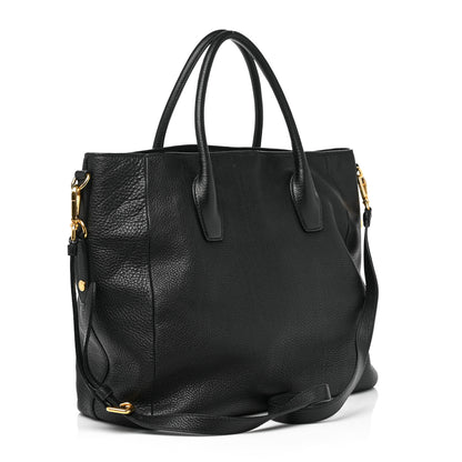 Prada Vitello Daino Tote Black 3 of 11
