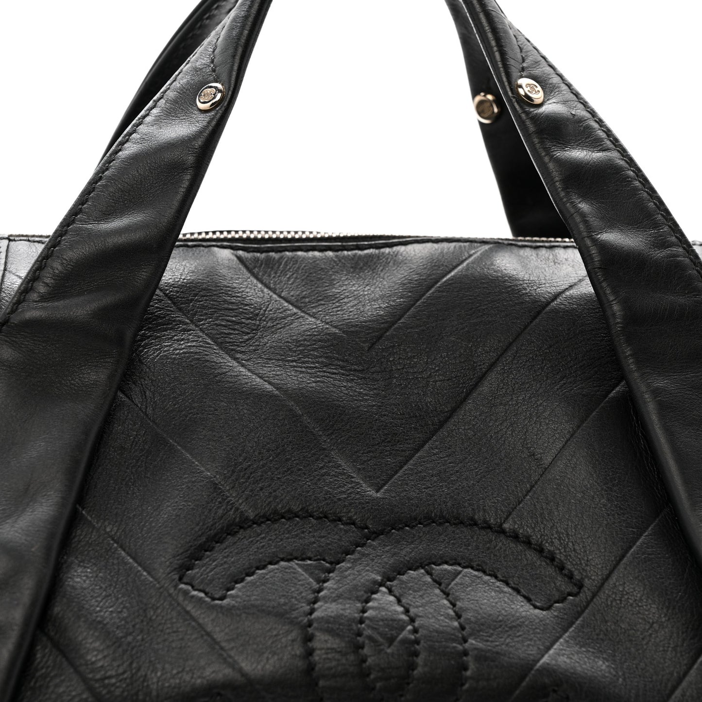 Calfskin CC Chevron All Day Long Boston Black
