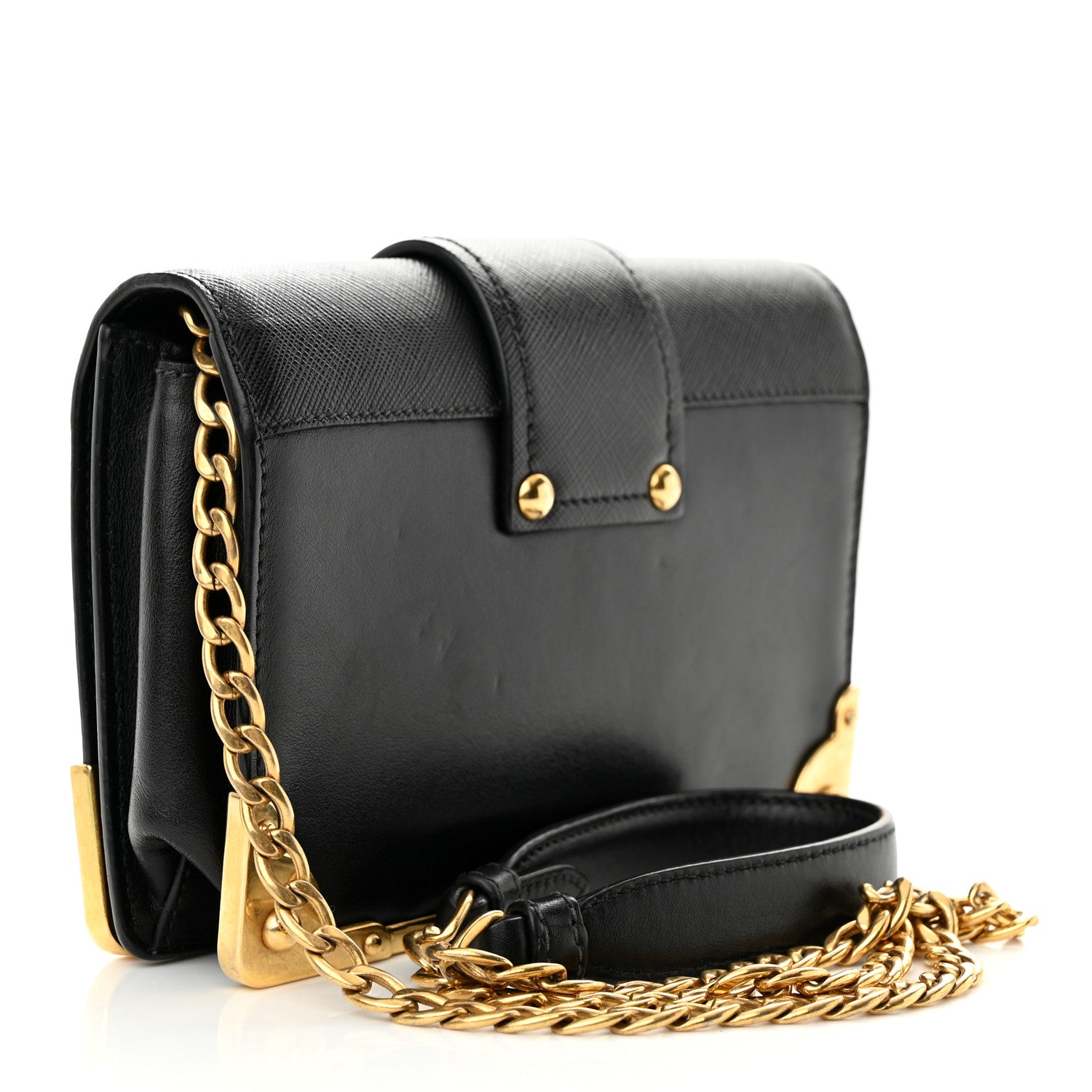 Prada City Calf Saffiano Cahier Astrology Bag Black 1482564