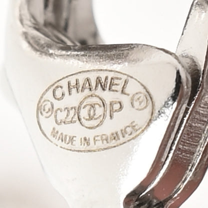 Chanel Crystal Pearl CC Pendant Necklace Silver 3 of 3