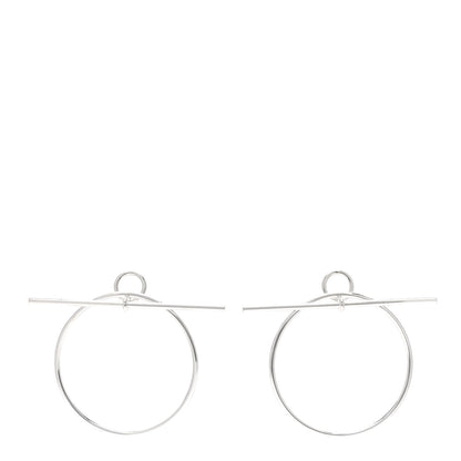 Hermes Sterling Silver MM Loop Earrings 1 of 4