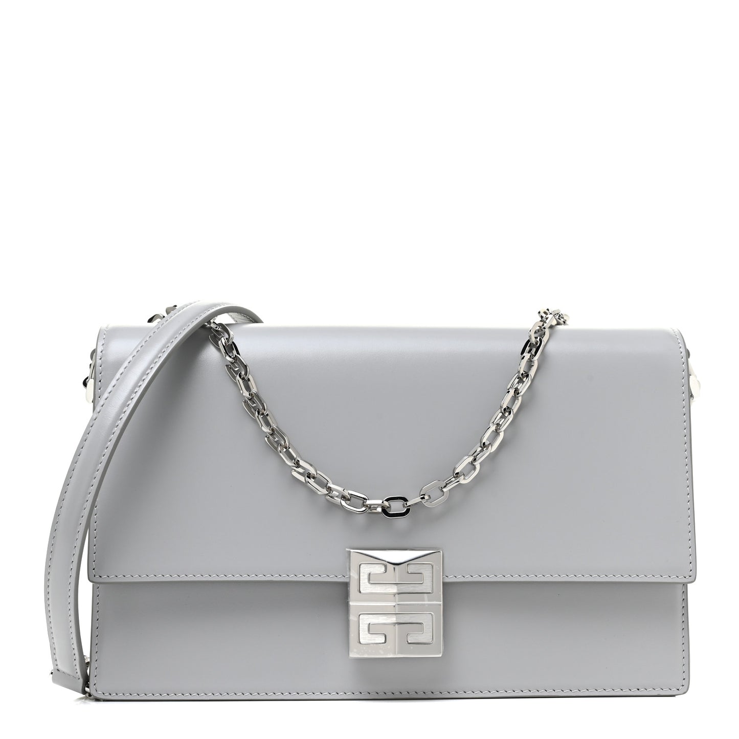 Calfskin Medium 4G Chain Shoulder Bag Cloud Grey