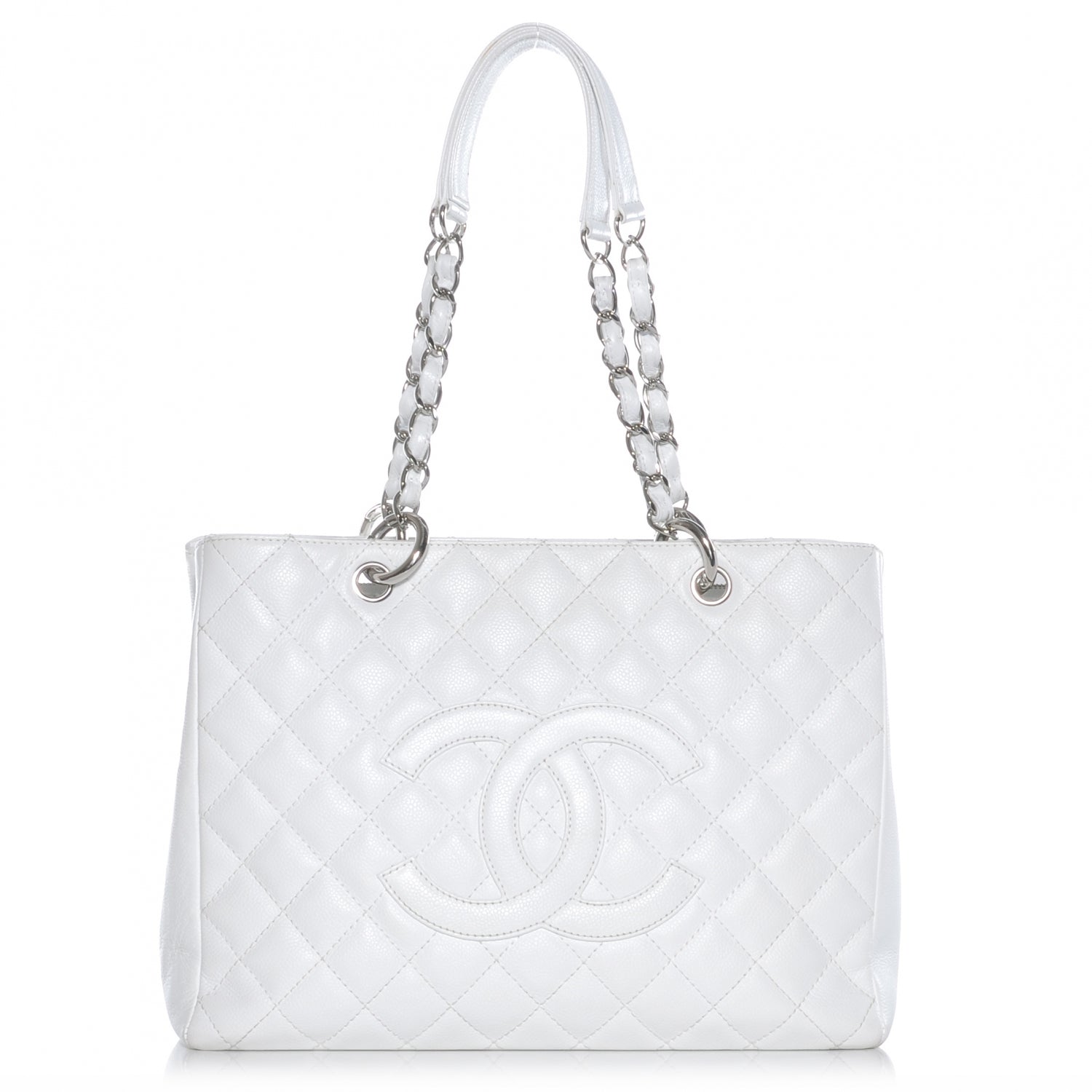 Chanel Caviar Grand Shopping Tote GST White 1 of 7