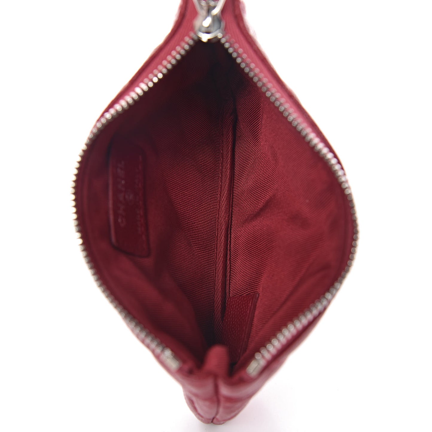 Caviar Quilted Small Cosmetic Case Dark Pink