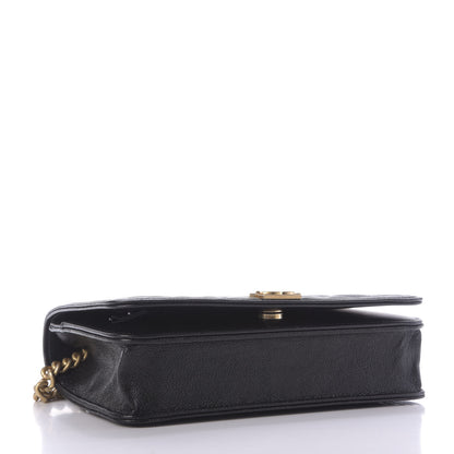 Chanel Caviar Quilted Boy Wallet On Chain WOC Black 4 of 11