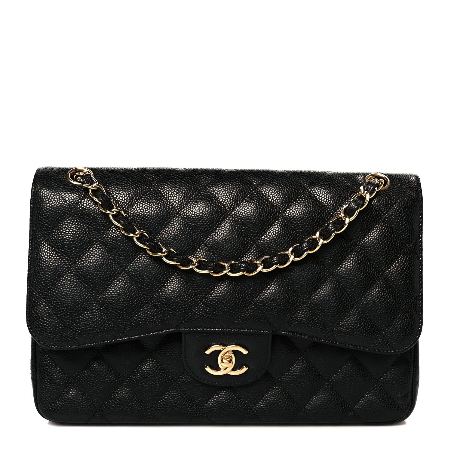 Chanel Caviar Quilted Jumbo Double Flap Black 1 of 12