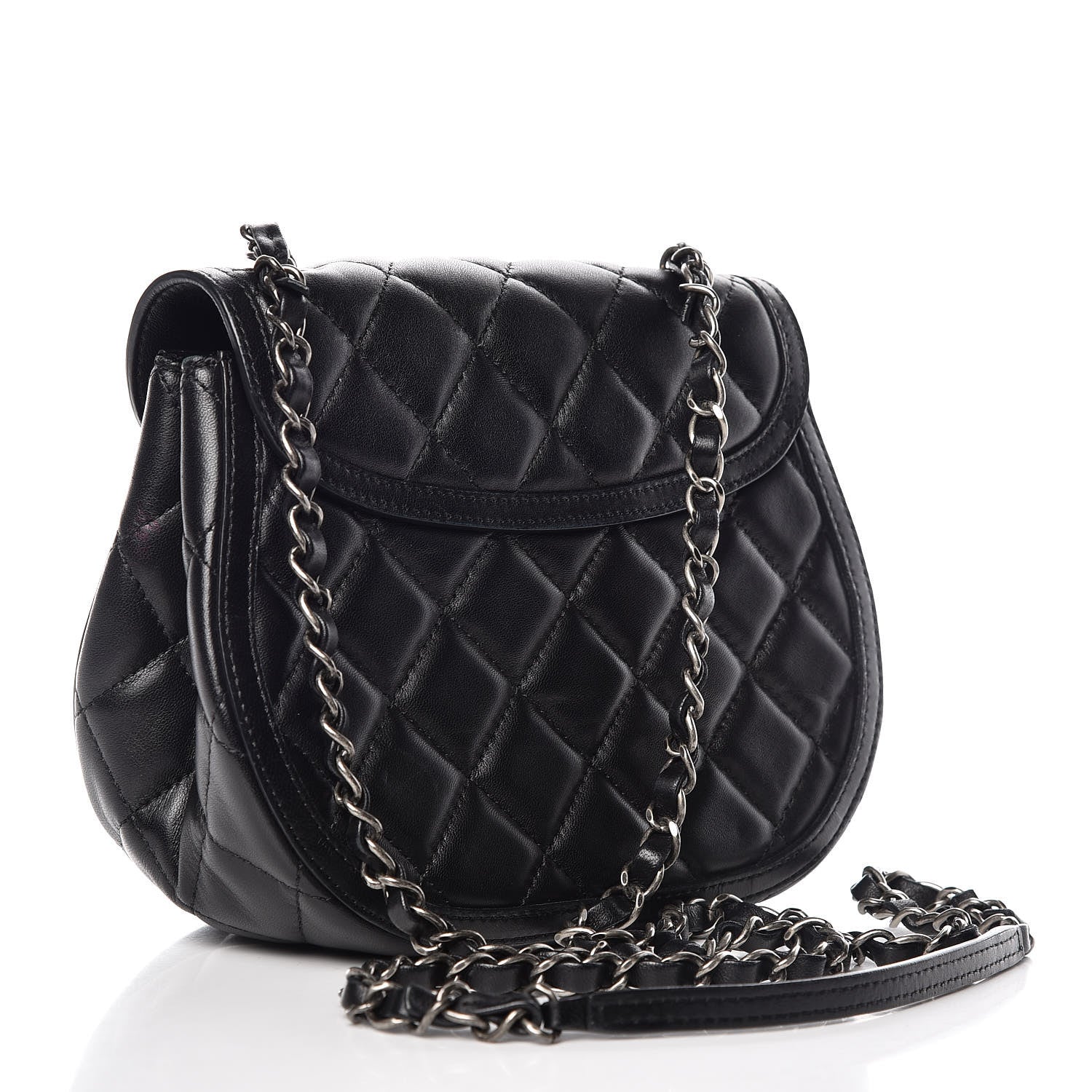 Chanel Lambskin Quilted Messenger Flap Black 3 of 11