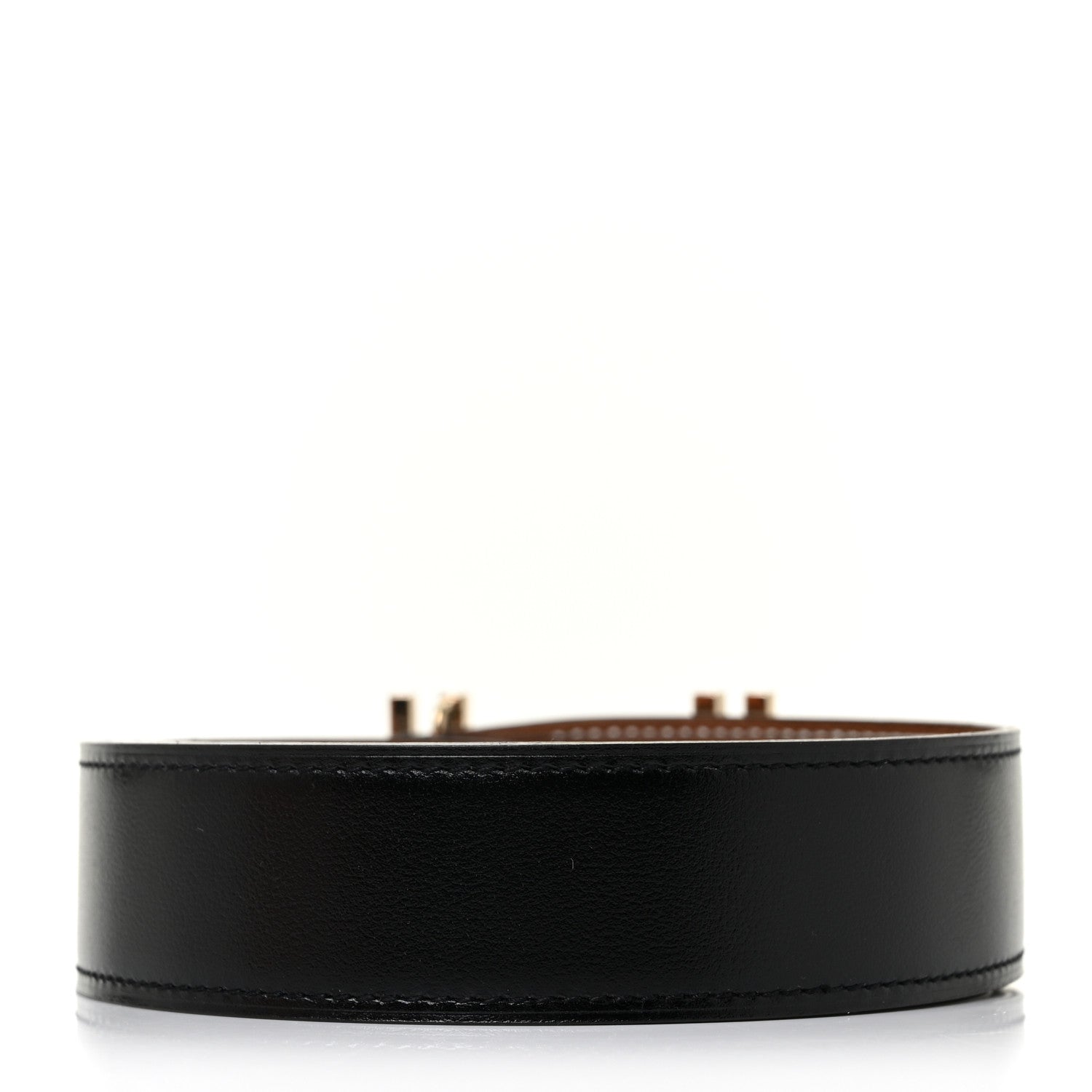 Hermes Box Togo 32mm Au Carre H Belt 95 Black Gold 2 of 5