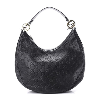 Gucci Guccissima Medium GG Twins Hobo Black 1 of 10