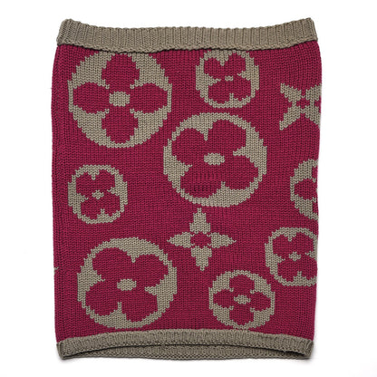 Louis Vuitton Wool Grand Froid Snood Scarf Dark Pink Grey 3 of 6