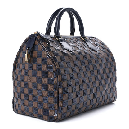 Louis Vuitton Damier Paillettes Speedy 30 Blue 3 of 14