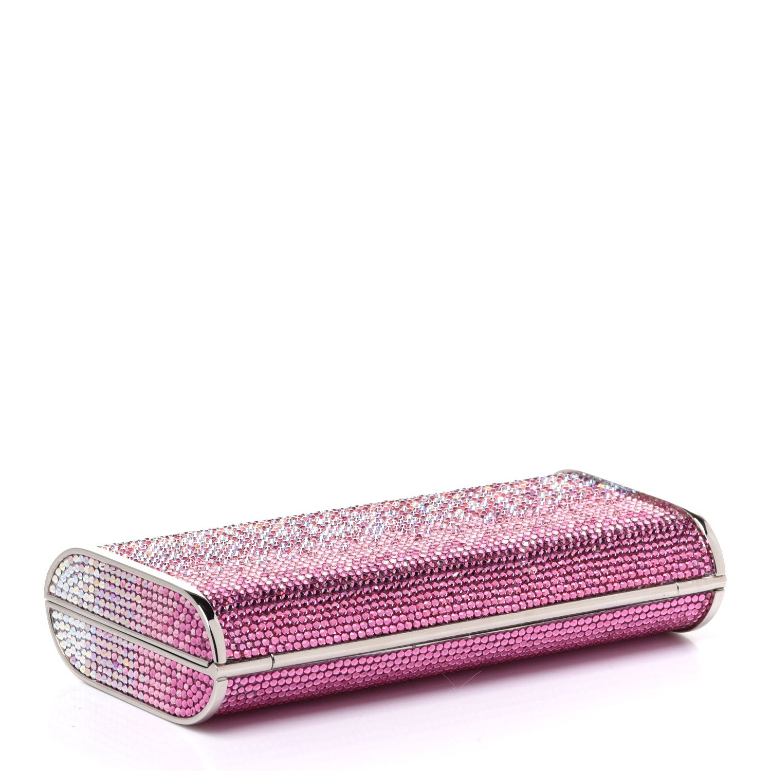 Judith Leiber Swarovski Crystal Minaudiere Clutch Pink 3 of 7
