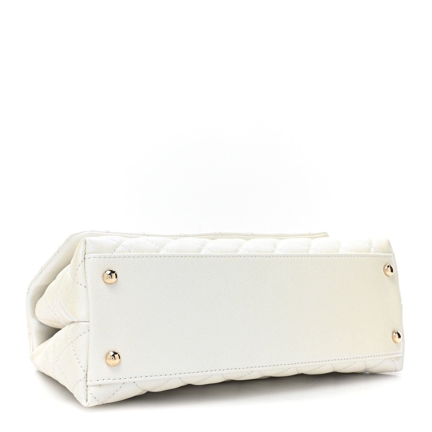 Chanel Iridescent Caviar Quilted Small Coco Handle Flap White 4 of 15