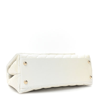 Chanel Iridescent Caviar Quilted Small Coco Handle Flap White 4 of 15