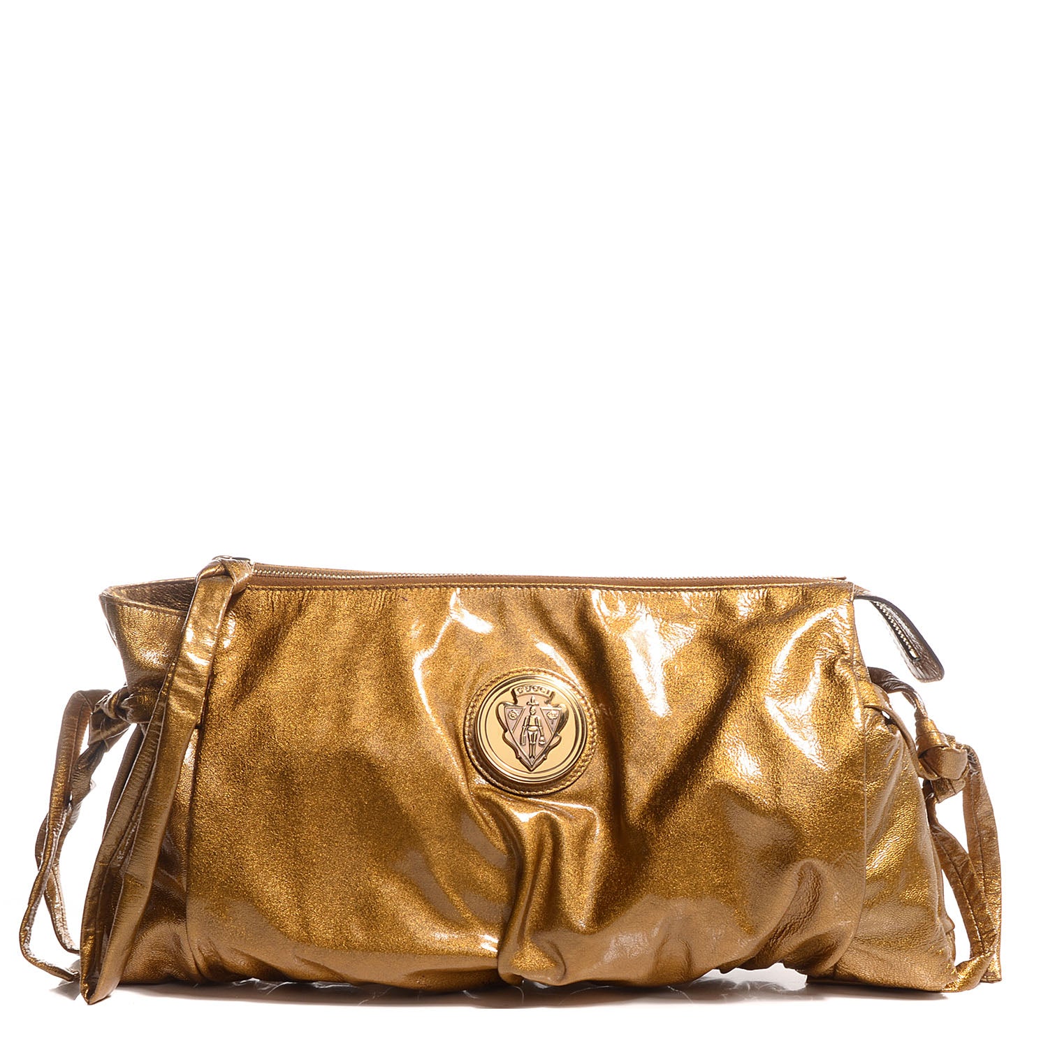 Gucci Patent Hysteria Large Clutch Metallic Gold 1 of 8