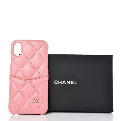 Chanel Lambskin Quilted iPhone X Coco Tech Case Pink 7 of 7