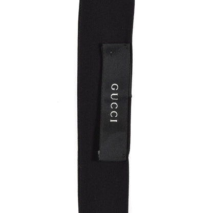 Gucci Silk Twill Flora Fringe Neck Bow Black 4 of 4