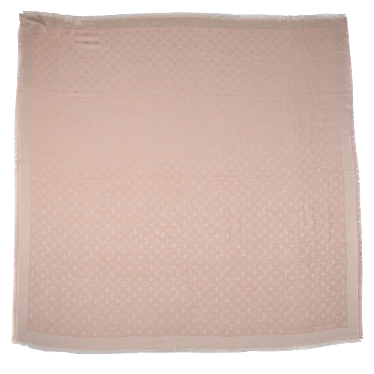 Louis Vuitton Silk Wool Monogram Denim Shawl Rose 2 of 5