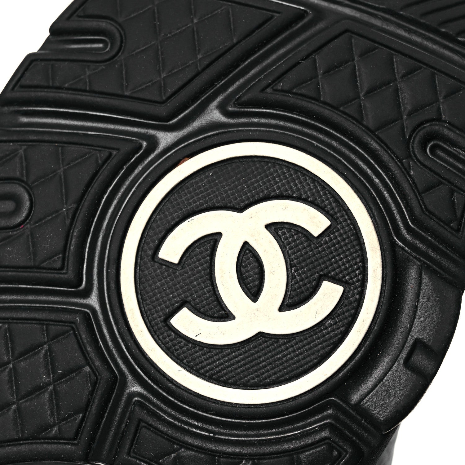 Chanel Mesh Suede Grained Calfskin Womens CC Sneakers 37 Black White 8 of 11