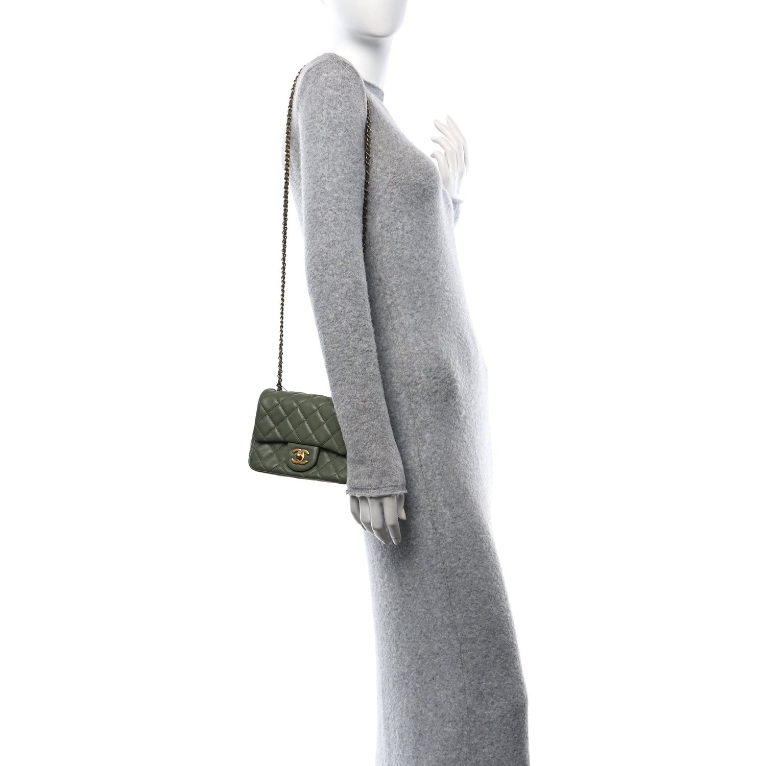 Chanel Lambskin Quilted Mini Pearl Crush Flap Green 2 of 12