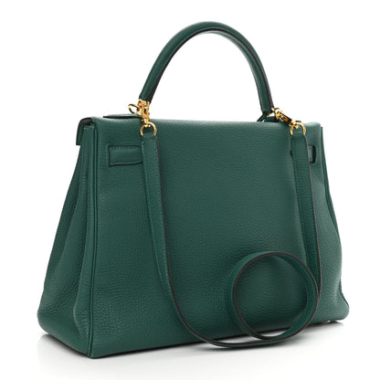 Hermes Togo Kelly Retourne 32 Malachite 3 of 15