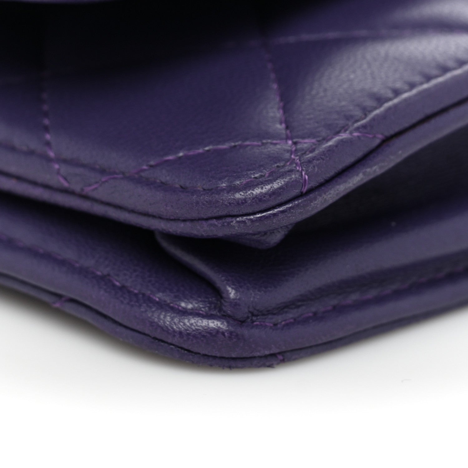 Chanel Lambskin Quilted Reissue Wallet On Chain WOC Purple 13 of 16