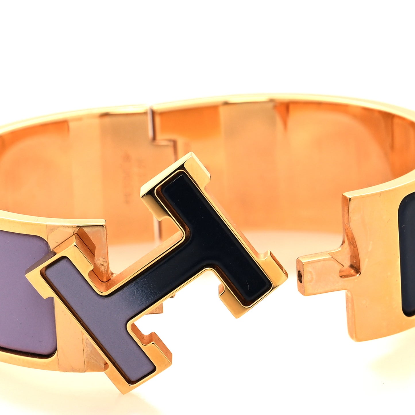 Enamel Wide Clic Clac H Bracelet PM Lilas Ultramarine