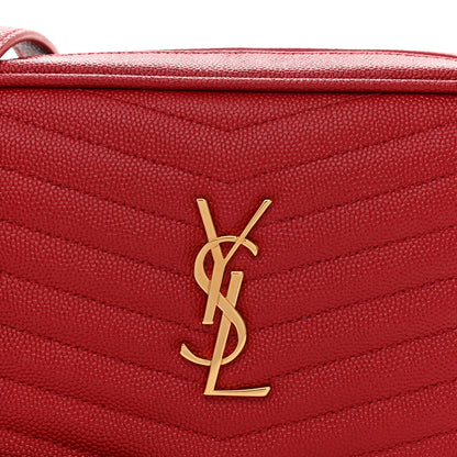 Saint Laurent Grain De Poudre Matelasse Monogram Mini Lou Camera Bag Eros Red 8 of 11