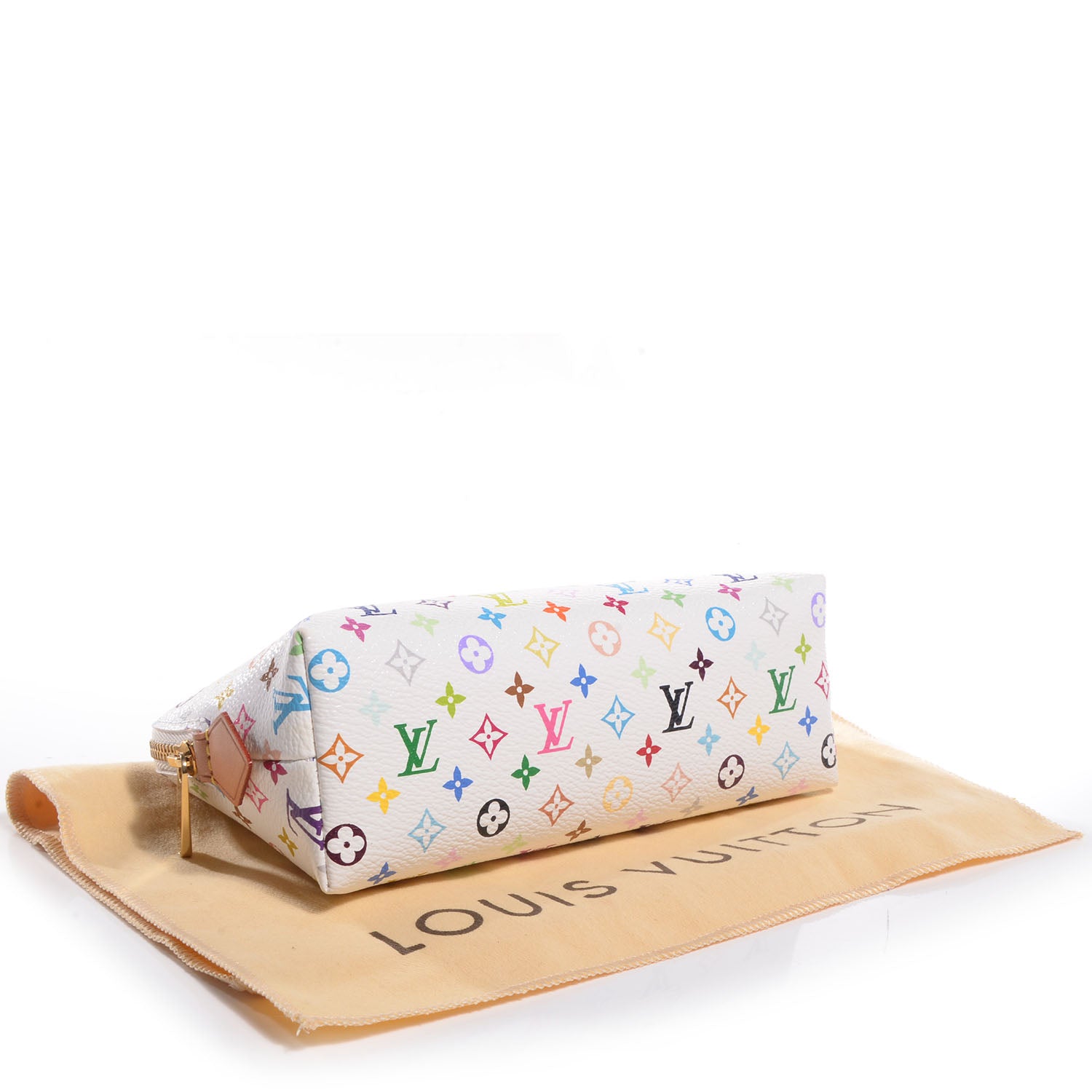 Louis Vuitton Monogram Multicolor Cosmetic Pouch White Litchi 4 of 7