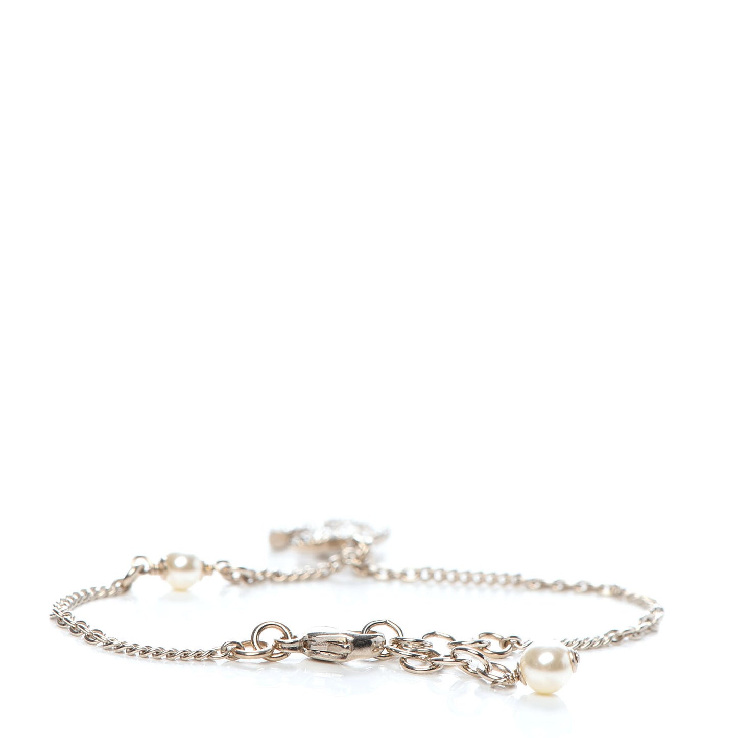 Pearl Crystal CC Bracelet Gold