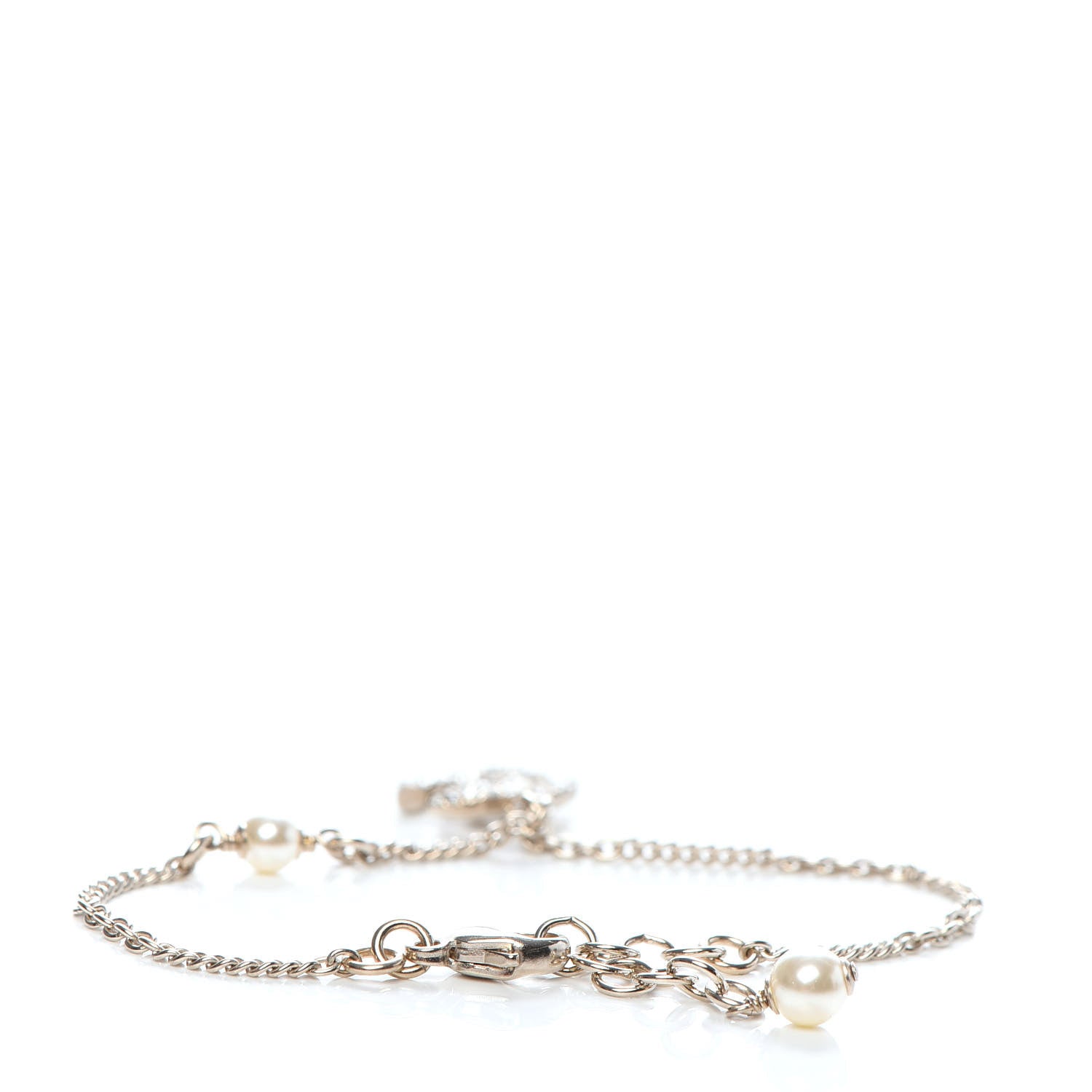 Chanel Pearl Crystal CC Bracelet Gold 3 of 5