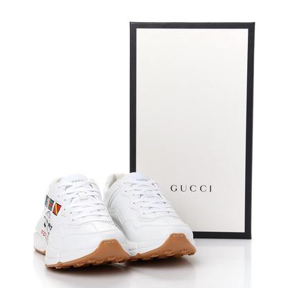 Gucci Calfskin Worldwide Womens Rhyton Sneakers 37.5 Great White 11 of 11