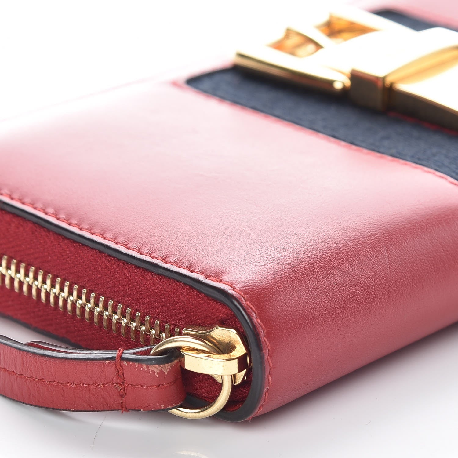 Gucci Calfskin Sylvie Zip Around Wallet Hibiscus Red 5 of 11