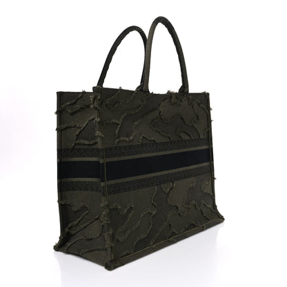 Christian Dior Canvas Embroidered Camouflage Book Tote Green 3 of 11