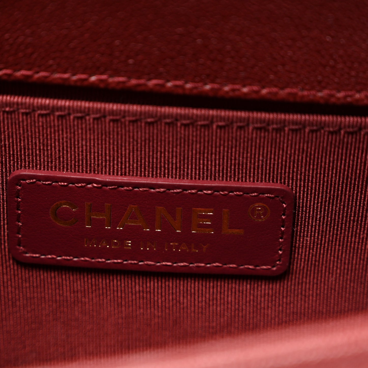Caviar Quilted Small Boy Flap Burgundy