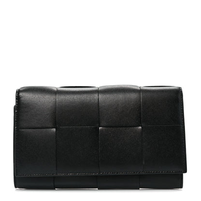 Bottega Veneta Calfskin Maxi Intrecciato Zip Wallet Black 1 of 8