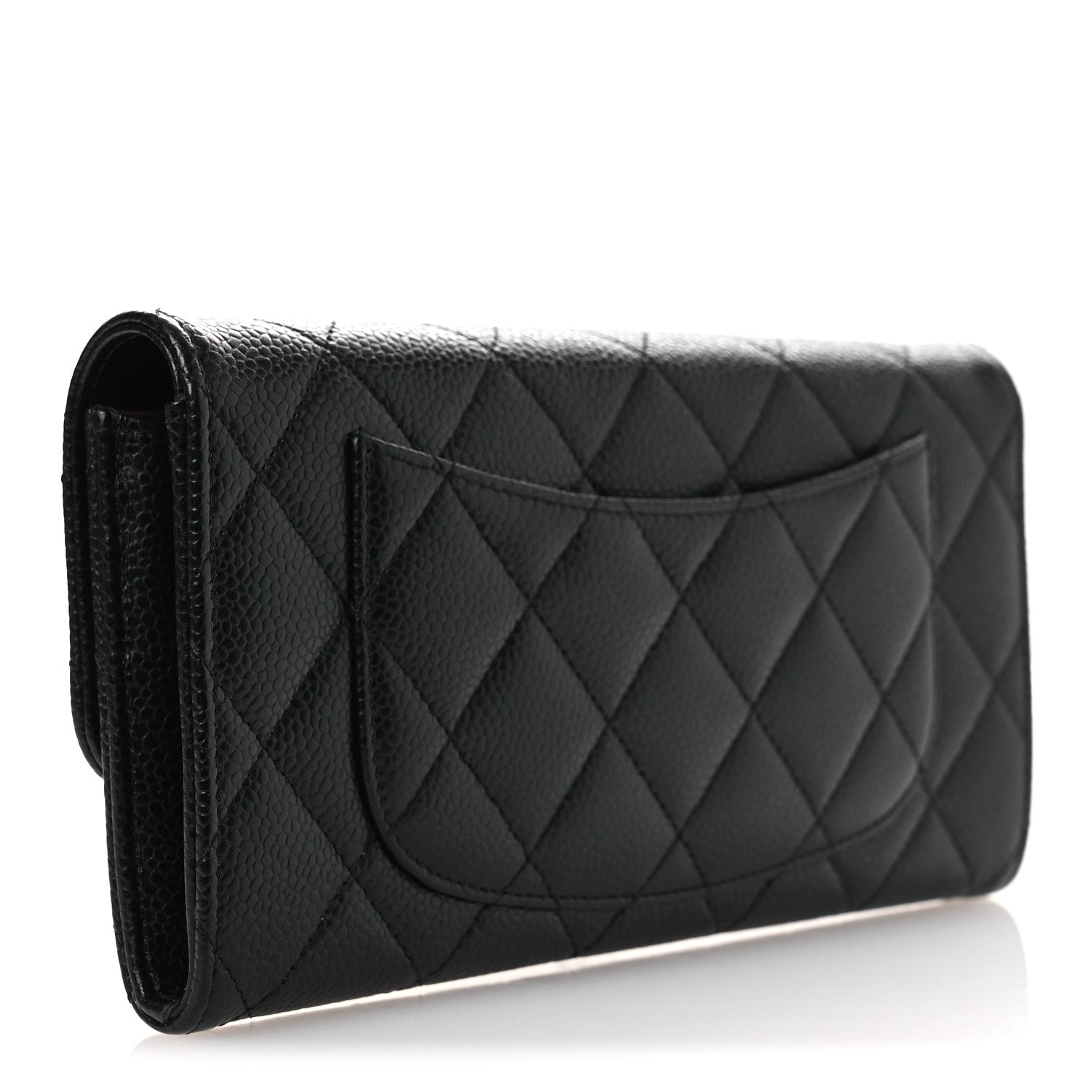 Chanel Caviar Quilted Large Gusset Flap Wallet Black 3 of 9