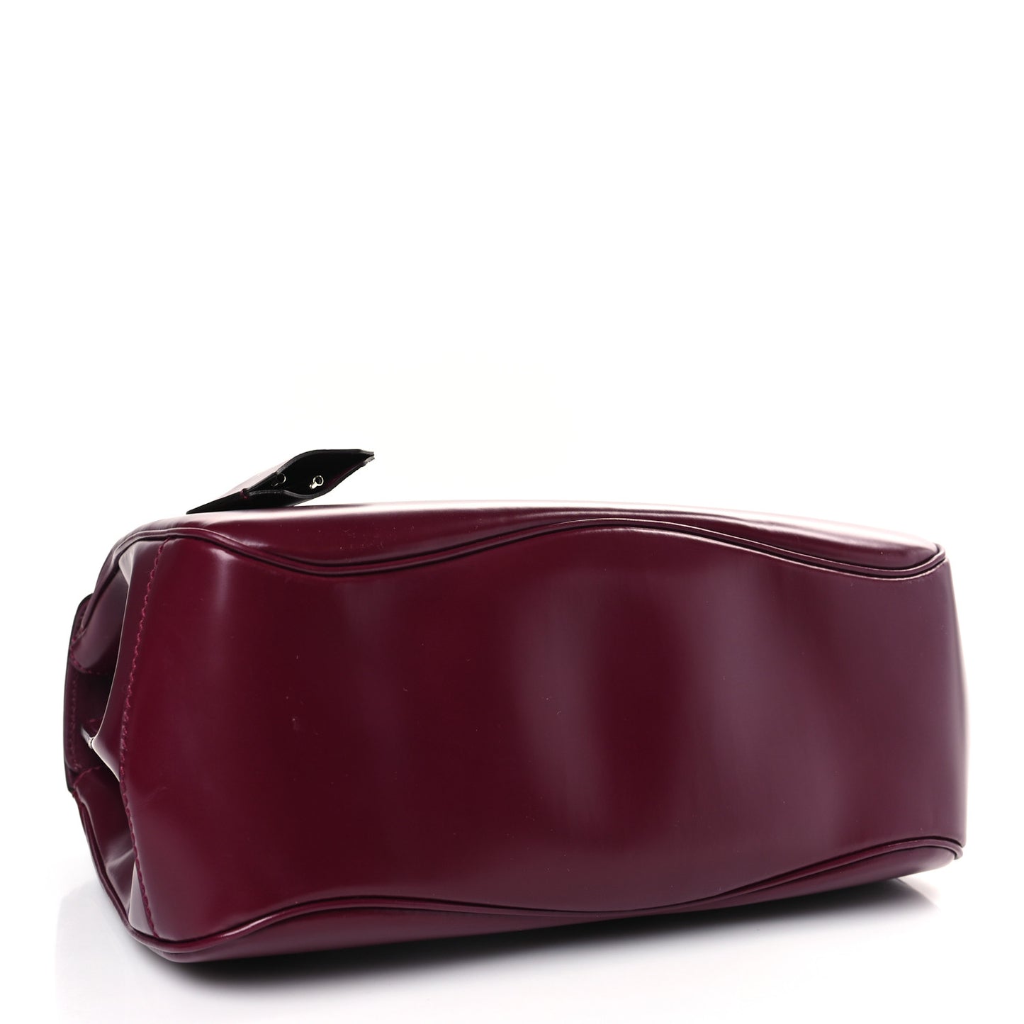 Regent Calfskin Medium Lady Lock Satchel Purple Wine