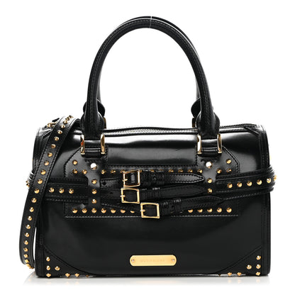 Burberry Polished Bridle Calfskin Studded Bag Black 1 of 17