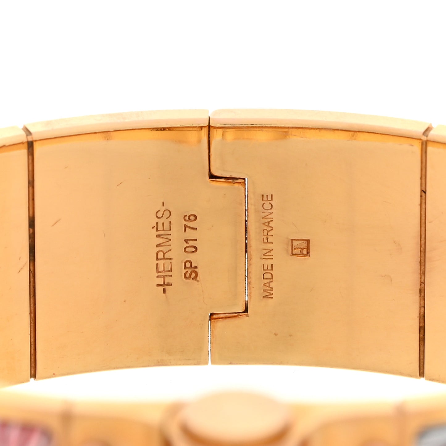 Enamel Printed Wide Charniere Savana Dance Hinged Bracelet GM Arts and Crafts