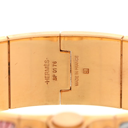 Hermes Enamel Printed Wide Charniere Savana Dance Hinged Bracelet GM Arts and Crafts 4 of 4