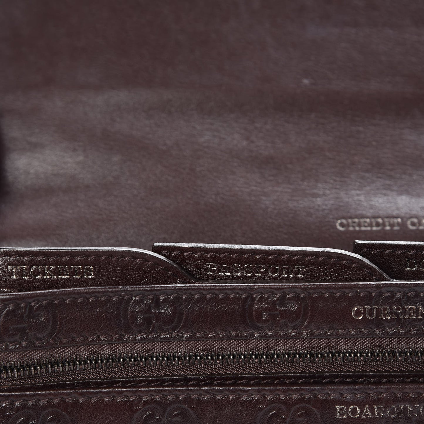 Guccissima Travel Document Case Brown