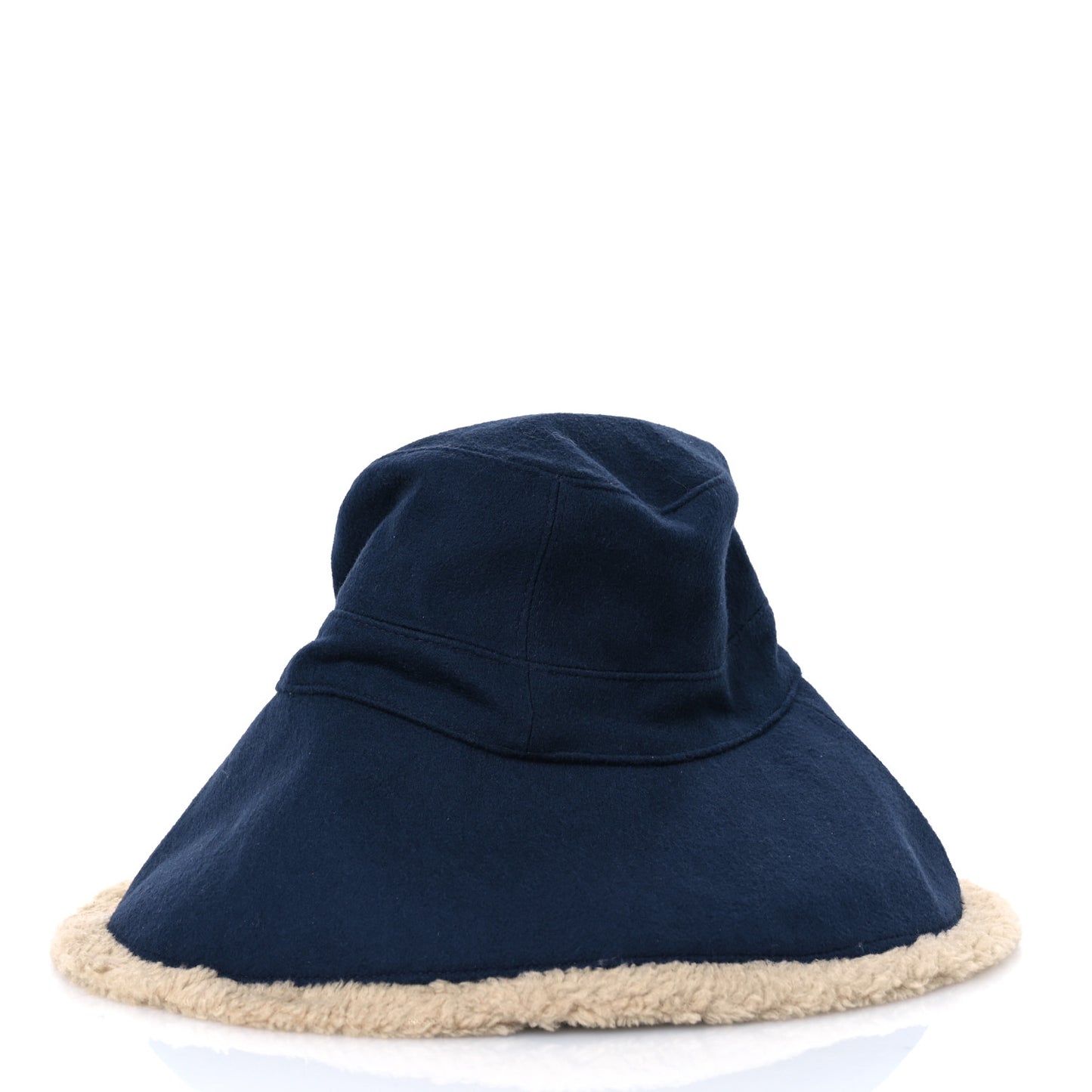 Wool Shearling GG Bucket Hat Navy