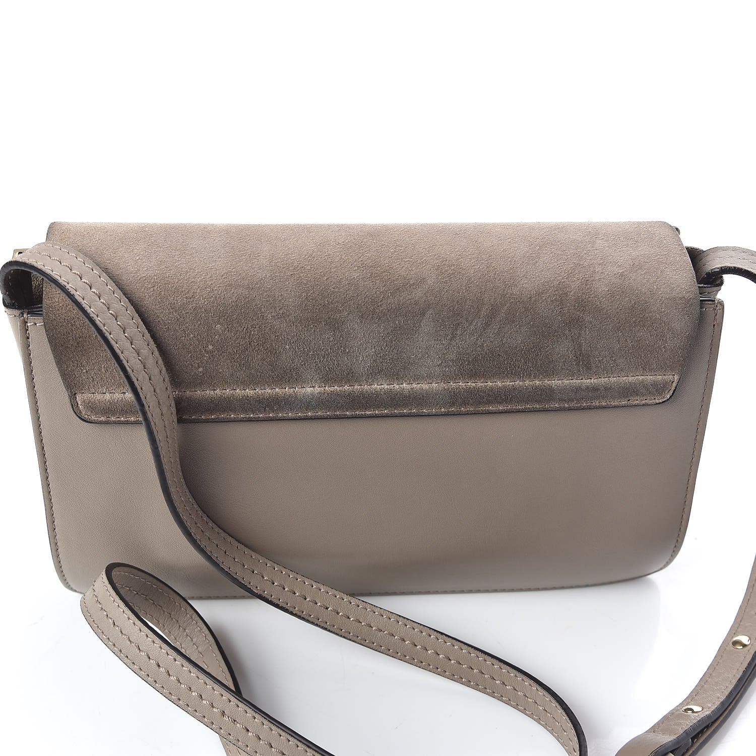 Chloe Suede Calfskin Small Faye Shoulder Bag Motty Grey 8 of 11