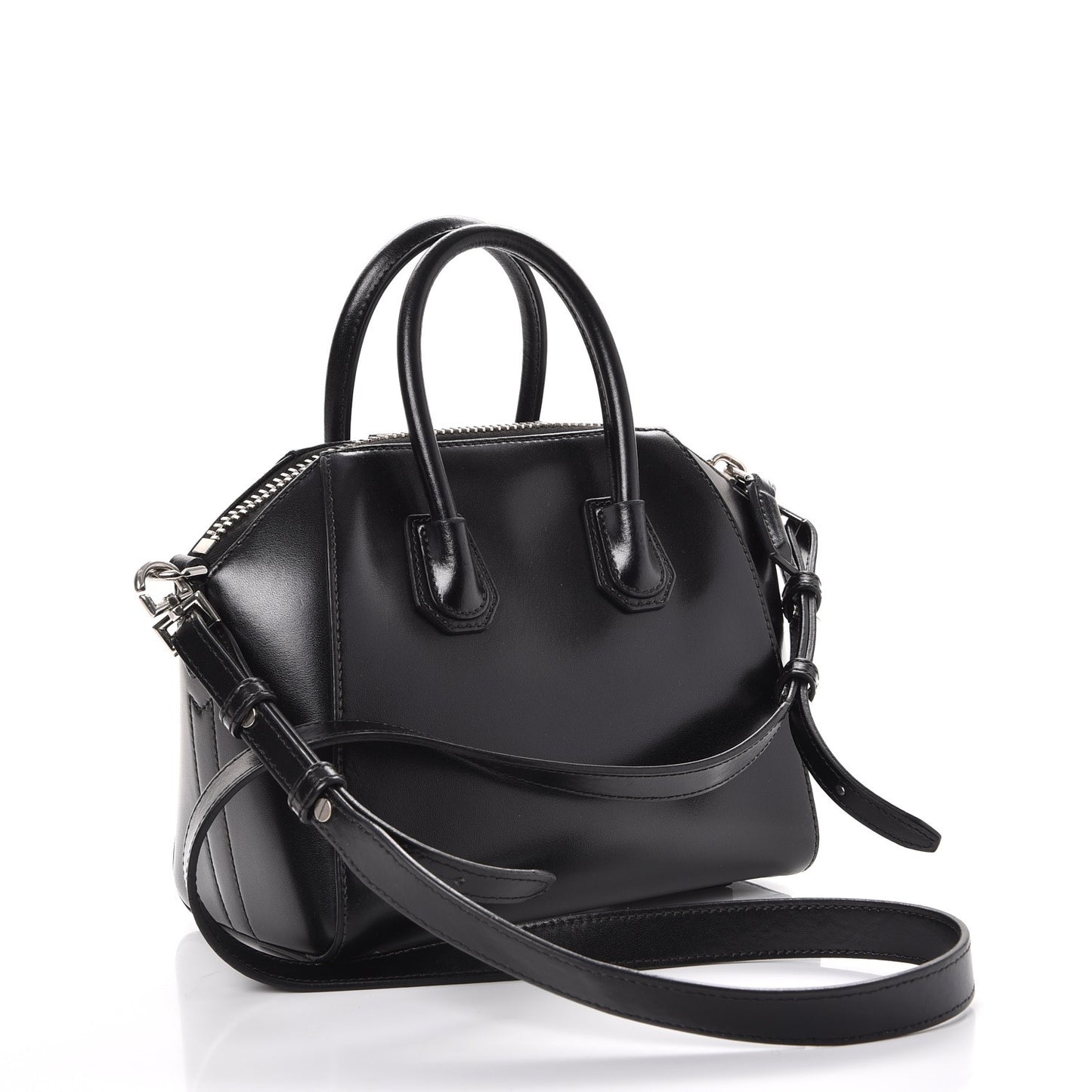 Shiny Lord Calfskin Mini Antigona Black
