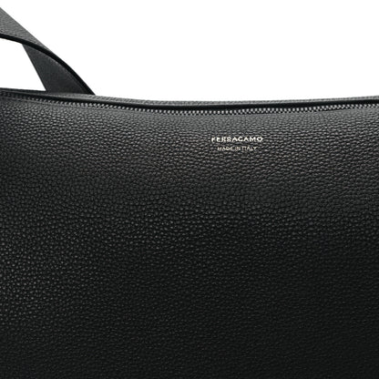 Salvatore Ferragamo Calfskin Gancini Twins Slouchy Crossbody Bag Black 8 of 11