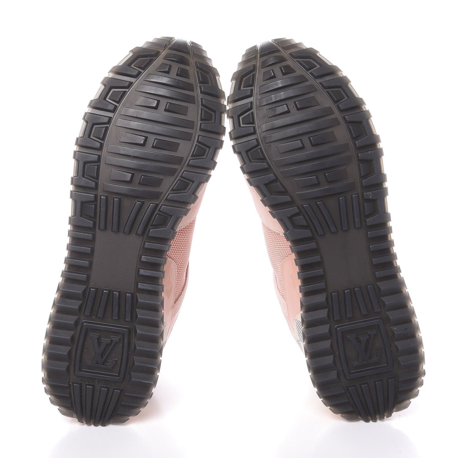 Louis Vuitton Suede Damier Azur Run Away Sneakers 37.5 Pink 5 of 9