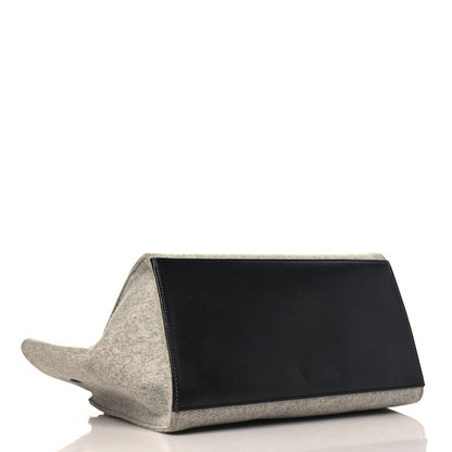 Celine Felt Smooth Calfskin Medium Trapeze Pearl Grey 3 of 8