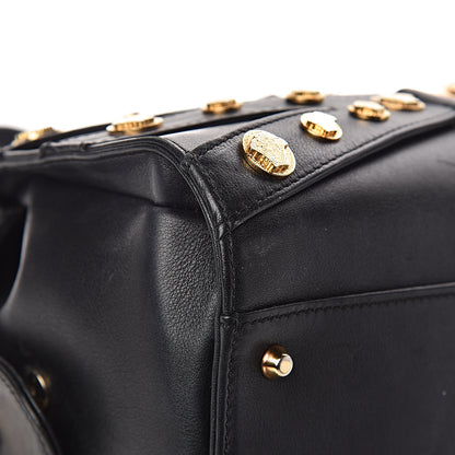 Versace Calfskin Medallion Tribute Bowling Bag Black 15 of 19