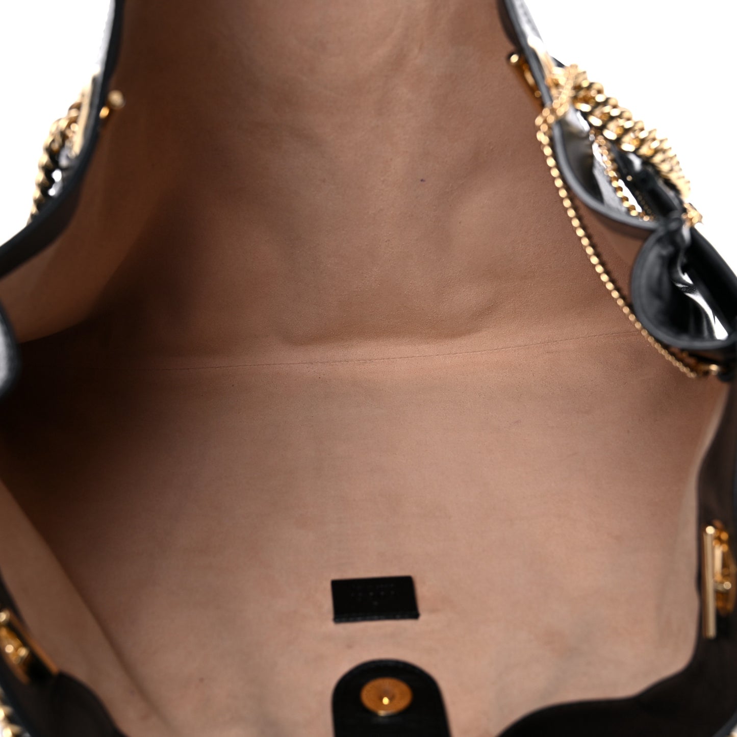 Calfskin Large Rajah Chain Tote Black